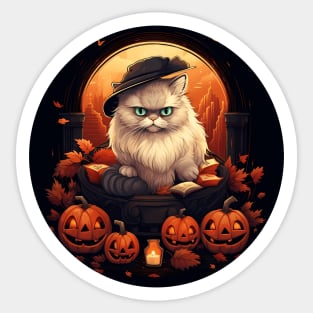Persian Cat Halloween, Cat Lover Sticker
